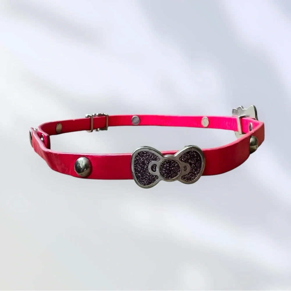 Sanrio Hello Kitty Adjustable Belt Pink Girls‎ Sparkly Bow Faux Leather Vegan